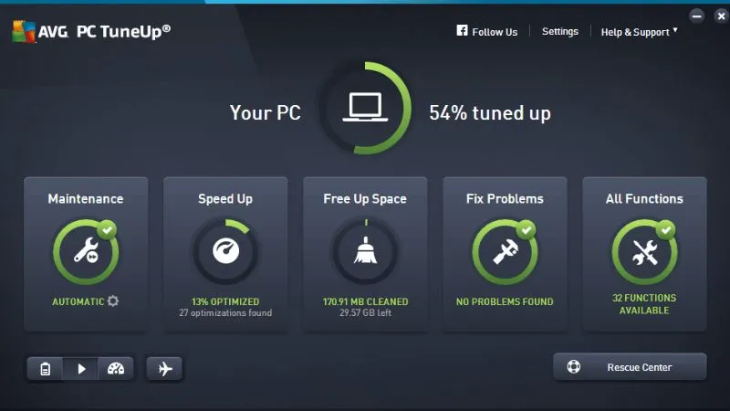 Phần mềm dọn rác máy tính AVG PC TuneUp